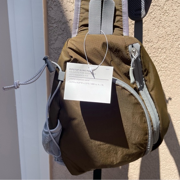 Eddie Bauer Olive Green Ripstop Sling Travel Bag - Picture 1 of 16